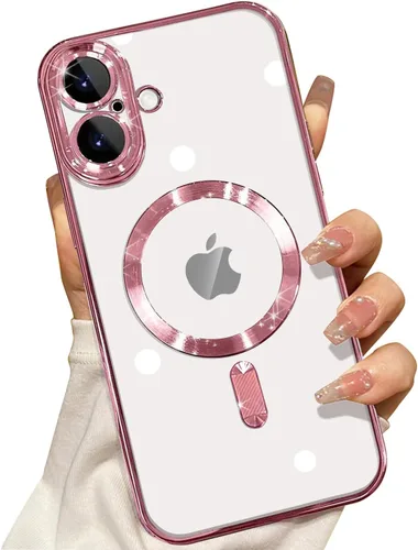 Vista 45 de Misscase Funda MagSafe compatible con iPhone 12 Pro Max con protector de lente de cámara, protección completa, funda magnética transparente