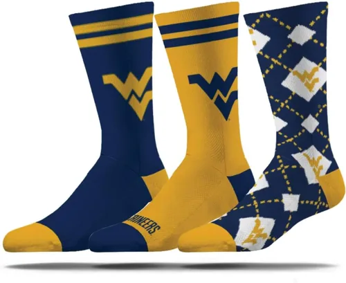 Vista 5 de Strideline Calcetines de vestir de la NCAA para hombre, colección Campus, paquete de 3, talla única