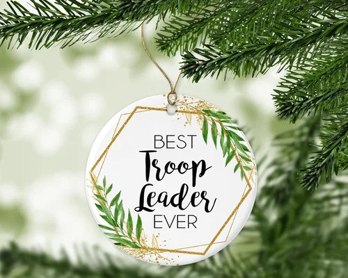 Vista 3 de Adorno de Navidad para líder de tropas, regalo de Navidad para líder de tropa, el mejor líder de tropas del mundo, el mejor líder de tropas de todos