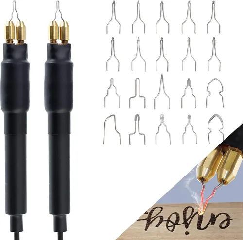 Vista 5 de Tekchic - Kit de combustión de madera de 60 W, herramienta de pirografía con 20 puntas de alambre Professional Wood Burner Pen with Ball Tips