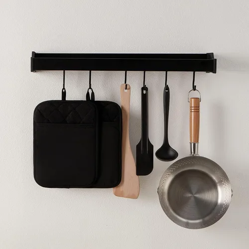 Vista 5 de Kitchen Everyday - Juego de 2 soportes para ollas básicos resistentes al calor, silicona suave, resistente al agua, guantes de horno con bolsillo