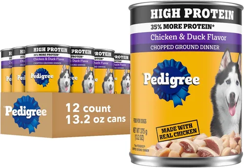 Vista 15 de Pedigree Alimento húmedo suave para perros adultos con alto contenido de proteínas, sabor a carne de res y bisonte, latas de 13.2 onzas, 12