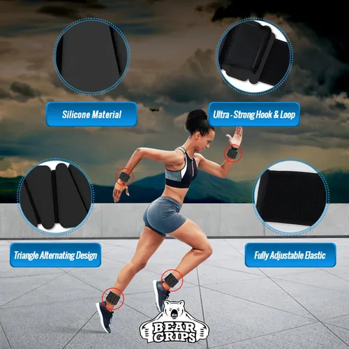 Vista 3 de Bear Grips Pesas de muñeca y tobillo – Equipo de gimnasio en casa, correas de entrenamiento para hombres y mujeres, equipo de entrenamiento, pesas