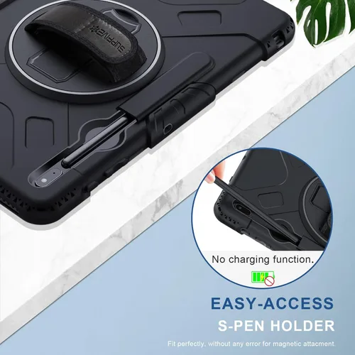 Vista 3 de SUPFIVES Funda para Samsung Galaxy Tab S7 FE/ S8 Plus de 12.4 pulgadas: [Grado militar mejorado] Funda protectora de silicona suave de cuerpo