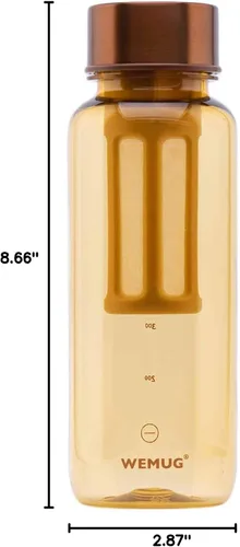 Vista 9 de WEMUG Máquina portátil de preparación en frío, 22 oz, diseño moderno y simple, a prueba de fugas, ultraligera, sin BPA, plástico duradero, cobre