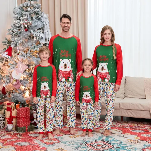 Vista 2 de WephuPSho Pijamas de Navidad a juego para la familia, pijamas de Navidad para adultos y niños