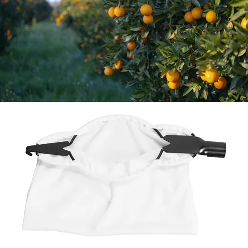 Vista 6 de GLOGLOW Recolector de frutas, cesta de cosecha ligera, recolector de frutas, cuchillas en forma de V, herramienta para recoger frutas con bolsa