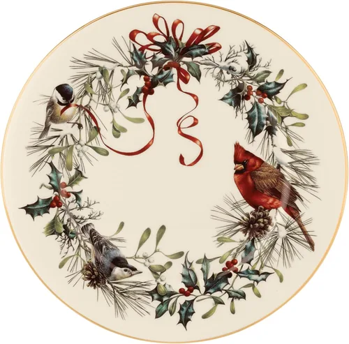Vista 22 de Lenox 6122055 Winter Greetings - Juego de vajilla de 12 piezas, rojo y verde, Navidad, alojamiento de vacaciones, servicio para 4 personas