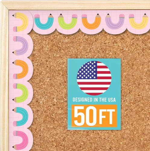 Vista 17 de Bordes de tablón de anuncios de 50 pies para decoración de tablones de Boho silenciado