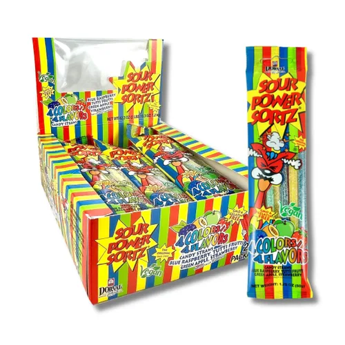 Vista 19 de Sour Power Premium Sorbetes de caramelo surtidos – Los caramelos de pajitas agrias originales desde 1985 – 50 g (Paquete de 6) – Vegano,