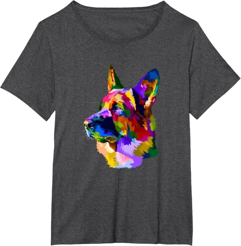 Vista 28 de Camiseta para dueño de perro de pastor alemán, Negro