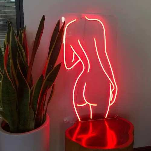 Vista 3 de Señal de neón con texto en inglés "Sexy Lady Naked Lad", letrero decorativo para el hogar, dormitorio, decoración de habitación, bar, cerveza, Rojo