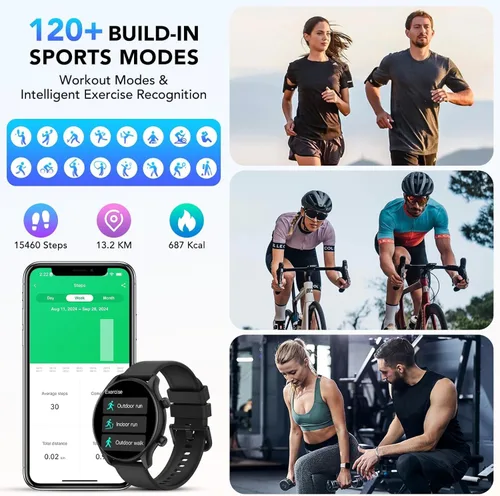 Vista 4 de Reloj inteligente, reloj inteligente de 1.39 pulgadas para mujer (respuesta/hacer llamadas), rastreador de actividad física con monitor de Oro rosa