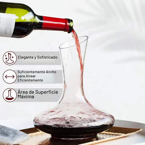 Vista 3 de BTAT - Decantador de vino, 40 onzas, pequeño, decantadores de vino y jarras para regalos