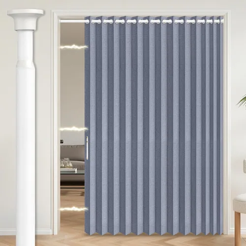 Vista 93 de AJAZZ Cortina de puerta magnética 100% opaca de acordeón para armario, cortina invisible para puerta interior de dormitorio, sala de estar, pasillo
