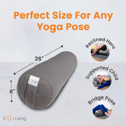 Vista 119 de Sol Living Almohada de yoga rectangular para meditación, accesorios de meditación de algodón, almohada de meditación restaurativa de yoga, almohada