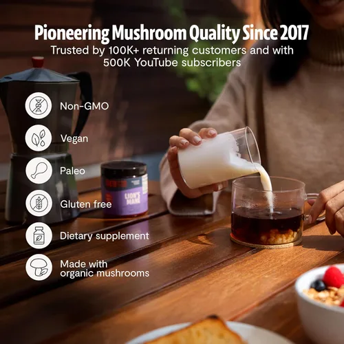 Vista 7 de FreshCap Mushrooms Suplemento de melena de leones en polvo, 14,000 mg, extracto de melena de león, suplemento de hongos para concentración