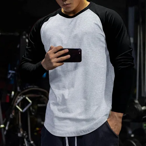 Vista 2 de CHUOAND Camiseta de verano para hombre, moda y ocio, color sólido, cuello redondo, camiseta para hombre, pantalones cortos atléticos