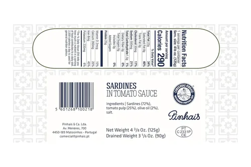 Vista 2 de Pinhais Sardinas enlatadas en salsa de tomate, 4.4 oz (paquete de 4)