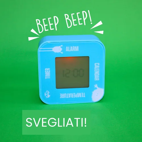 Vista 6 de Tinc Alarma digital para niños, temperatura, fecha y temporizador giratorio reloj abatible, azul, pequeño