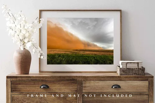 Vista 4 de Haboob Photography Print (Not Framed) Picture of Dust Storm Sweeping Over Field on Stormy Spring Day in Texas Weather Wall Art Nature Decor (4" x 6")