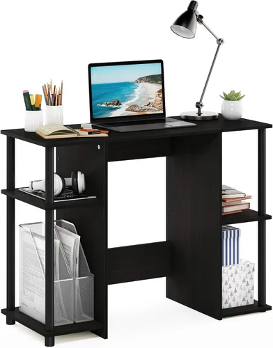 Vista 9 de Furinno Jaya - Escritorio de estudio para computadora, americano/acero inoxidable