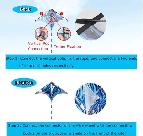 Vista 7 de Kites - Cometa gigante de playa para adultos, muy fácil de volar, adecuada para niños y adultos, para la playa/fiesta de kite/campo/parque