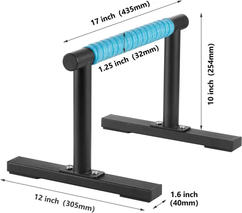 Vista 3 de Paraletas de entrenamiento de fuerza, barras de empuje I-Sit, asas de flexiones, equipo de calistenia para entrenamiento en casa, barras de gimnasia