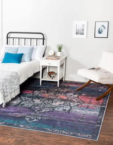 Vista 38 de Unique Loom Renaissance Collection - Alfombra rectangular de 2 x 3 pies 1 pulgada, color azul y verde