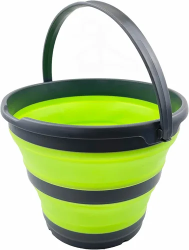 Vista 23 de SAMMART Cubo de plástico plegable de 10 L (2.6 galones), bañera redonda plegable, cubo de agua portátil para pesca, bote de agua para exteriores