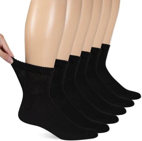 Vista 9 de Dr. Scholl's Calcetines circuladores y diabetes para hombre, paquete de 4 y 6 pares, control de la humedad no vinculante