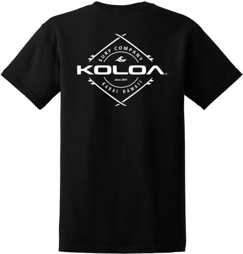 Vista 11 de Koloa Surf - Camisetas de algodón pesado para hombre, tallas grandes y altas Azul acuático/negro buscando diseño de ondas