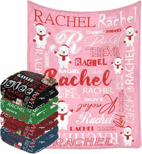 Vista 23 de InterestPrint Manta de bebé personalizada con nombre, lindo muñeco de nieve negro, manta personalizada con nombre para niños, niñas, niños, manta