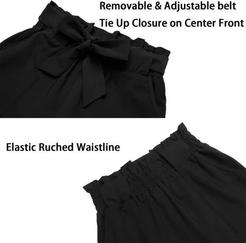 Vista 7 de Freeprance Pantalones de mujer Pantalones casuales Bolsa de papel Pantalones Cintura elástica Bolsillos delgados