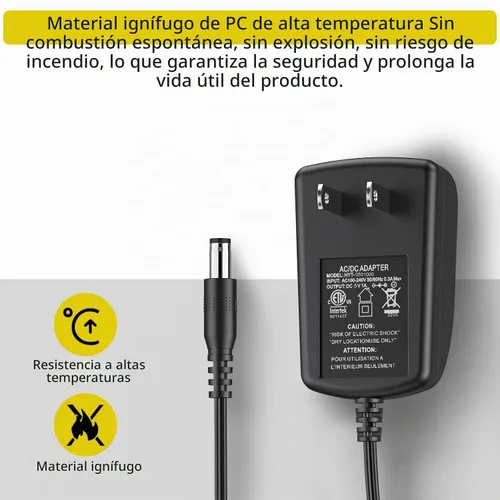 Vista 3 de PROZOR Adaptador de fuente de alimentación Adaptador de corriente alterna 5V 1A Transformador Cargador de pared Longitud del cable de CC 60.2 in