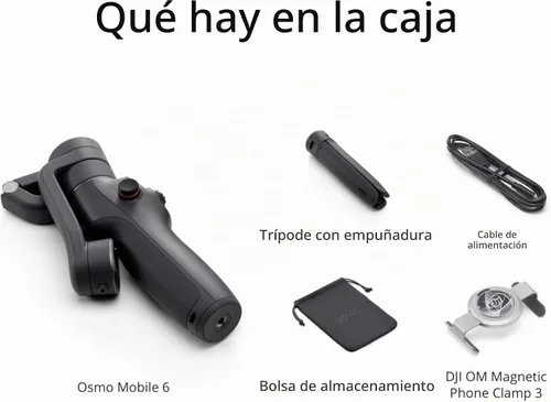 Vista 7 de DJI Osmo Mobile 6 - Estabilizador de cardán para teléfono inteligente, cardán de 3 ejes, barra de extensión integrada, portátil y plegable, cardán