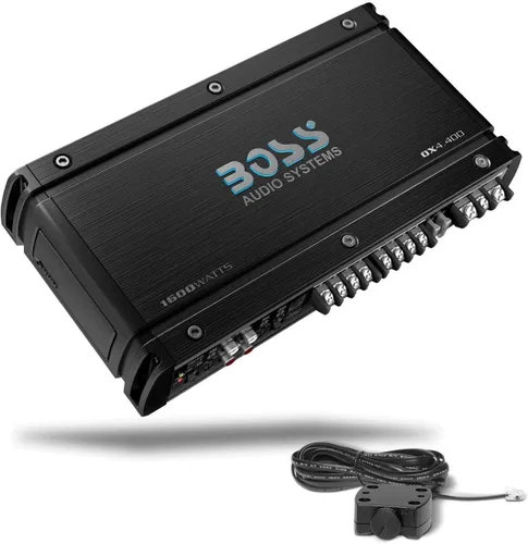 Vista 6 de BOSS Audio Systems OX1.5KM serie Onyx amplificador para subwoofer de auto, clase A/B, 2/4 ohmios, entradas de bajo y alto nivel, cruce variable
