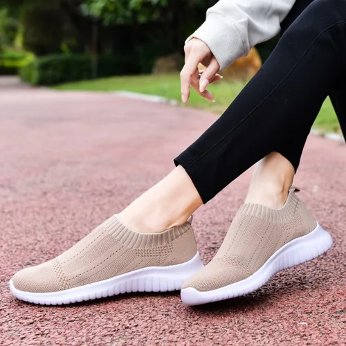 Vista 3 de konhill Zapatos deportivos antideslizantes para mujer, de malla transpirable, para trabajo, casuales, ligeros, para entrenamiento