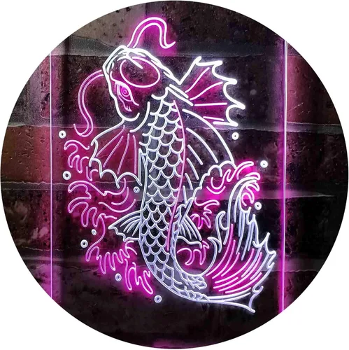Vista 9 de ADVPRO Koi Fish Display - Letrero de neón LED de doble color, azul y rojo, 8 x 12 pulgadas st6s23-i3720-br