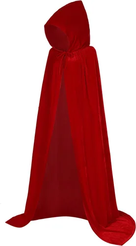 Vista 4 de Capa con capucha unisex de terciopelo largo para disfraces de Halloween