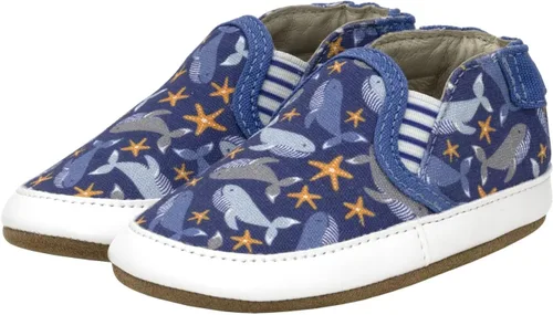 Vista 16 de Robeez Zapatos de cuna con suela suave antideslizantes para bebés varones y unisex, pantuflas mocasines para bebés y niños pequeños, 0-24 meses Lino