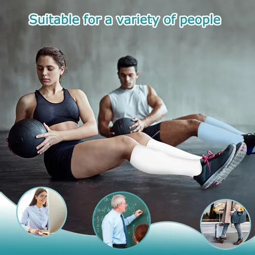 Vista 9 de ACTINPUT 8 pares de calcetines de compresión para mujeres y hombres, medias de compresión de apoyo para médicos, correr, atletismo