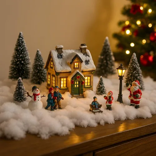 Vista 5 de Decoración de nieve falsa de Navidad, nieve artificial esponjosa, manta de nieve de algodón resistente a la llama para interiores, ideal para pueblo