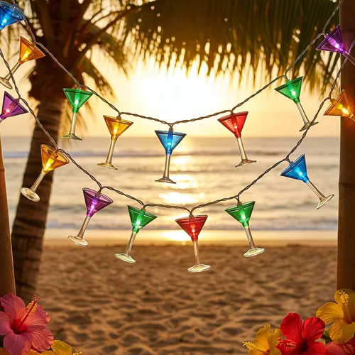 Vista 13 de Guirnalda de 10 luces LED con forma de paleta, helado multicolor con 10 mini bombillas LED, luces de hadas para interiores y exteriores