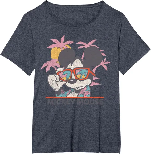 Vista 54 de Disney Mickey and Friends Mickey Mouse Tropical Retrato Camiseta S Negro
