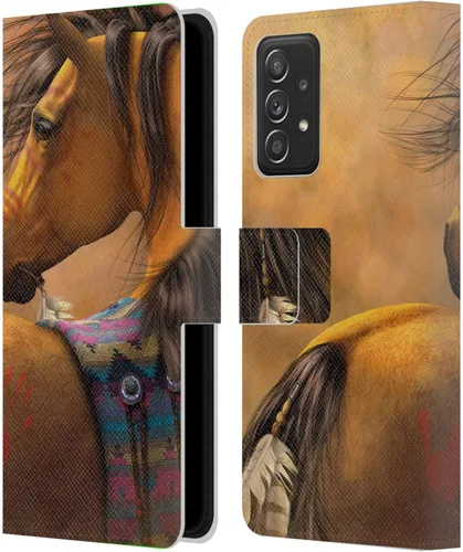 Vista 60 de Head Case Designs Officially Licensed Laurie Prindle A Morgan Christmas Western Stallion Leather Wallet Case Compatible with Samsung Galaxy A07 4G
