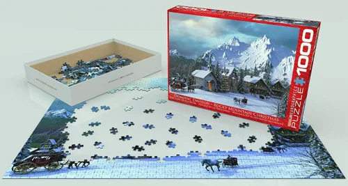 Vista 3 de Eurographics Rompecabezas navideño de 1000 piezas de Rocky Mountain