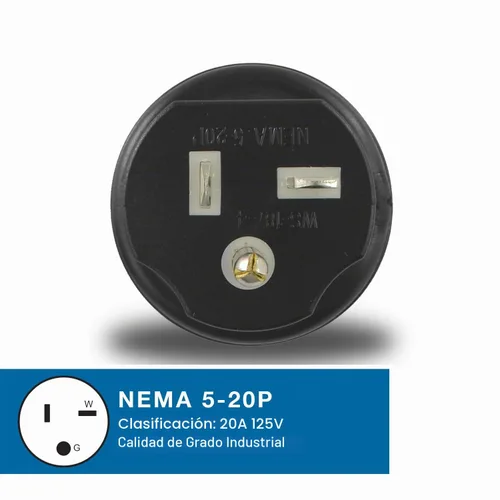 Vista 3 de Conntek Adaptador de enchufe NEMA 5-20P a NEMA L5-30R, enchufe macho de 20 amperios y 125 voltios a conector hembra de bloqueo de 30 amperios y 125