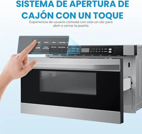 Vista 5 de Midea MM12S2ASZ Horno microondas, cajón de 1.2 pies cúbicos, acero inoxidable, cerradura de seguridad para niños