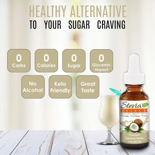 Vista 3 de Stevia Drops Coco, Vainilla & Root Beer Stevia Select Keto Coffee - Paquete de sabores de stevia sin azúcar (3)